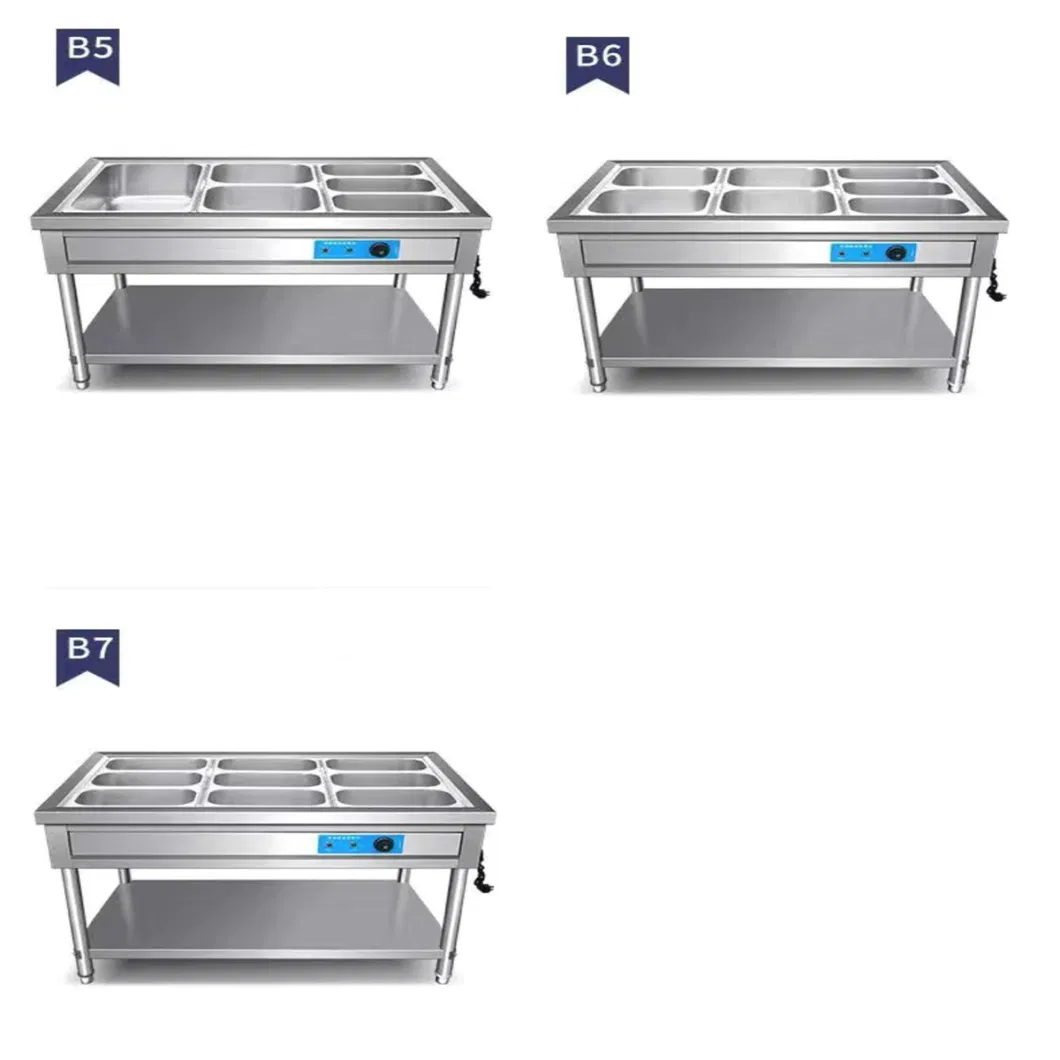 Gn Pan 1/9 Size Bain Marie Food Warmer Stand Stainless Steel 201 Food Warmer Display Food Service Equipment for Restaurant