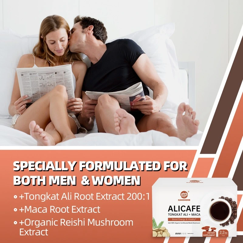 OEM ODM Maca Coffee 100% Organic Ganoderma Lucidum Reishi Mushroom Lingzhi Tongkat Ali Instant Coffee for Male Energy Effective