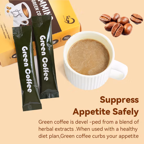 Jieruck Organic Natural Herbal Strong Effective Lose Weight Burn Belly Fat Skinny Detox Slim Green Coffee with Ganoderma